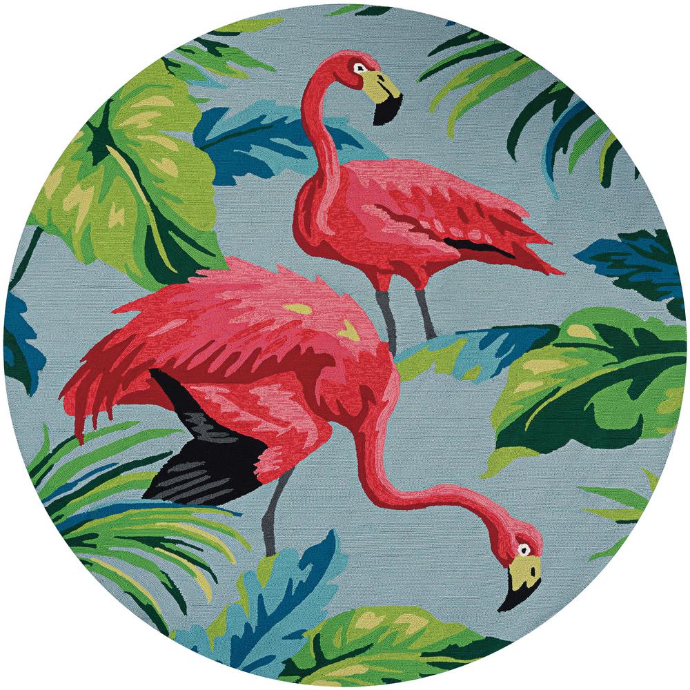 Couristan Covington Flamingos Multi 8 ft. x 8 ft. Round Indoor/Outdoor