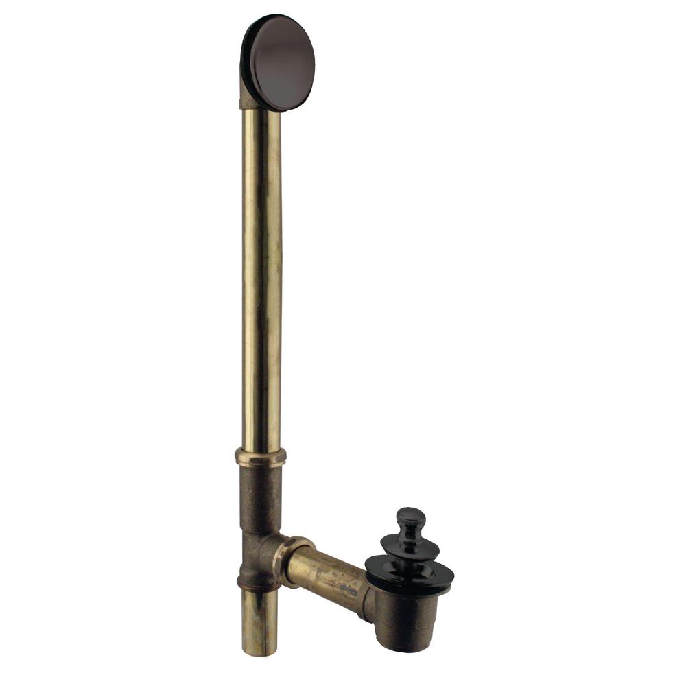 Westbrass 22 in. Brass Illusionary Bath Waste and Overflow Drain in Matte Black7941817H62