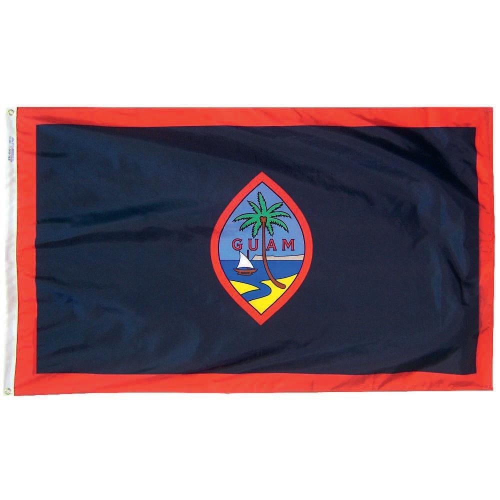 Seasonal Designs 20 Ft Aluminum Flagpole With 3 X 5 U S 3 Ft X 5 Nylon Guam Flag