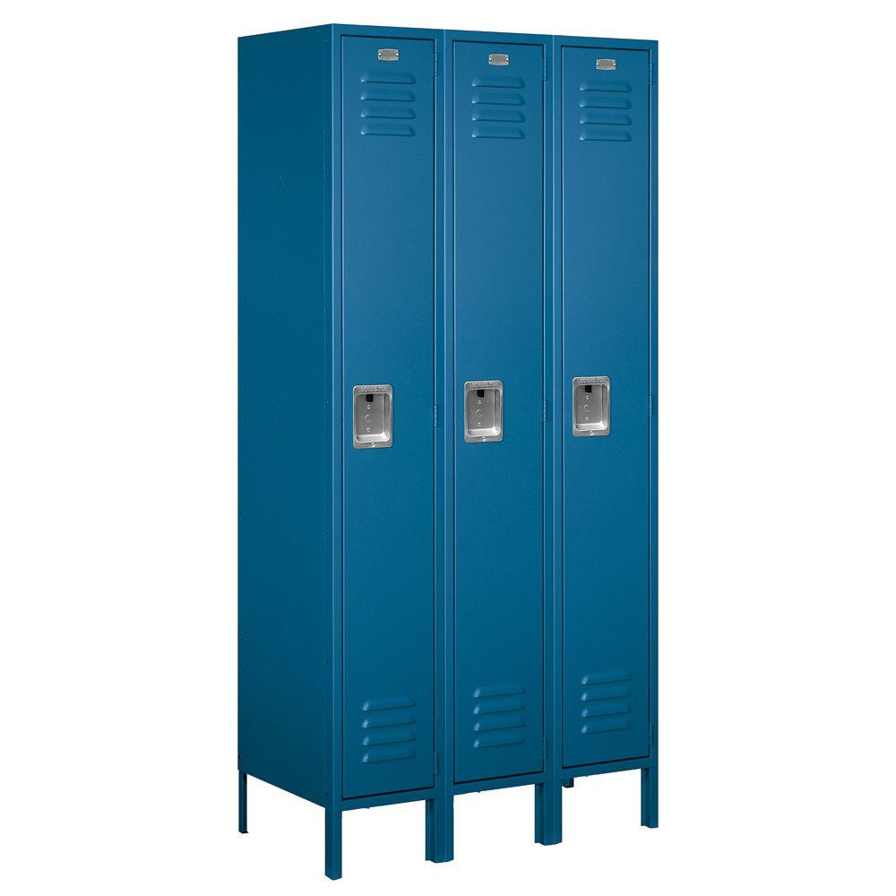 Salsbury Industries 61368BL-U Unassembled Standard Metal Locker with Single Tier Blue