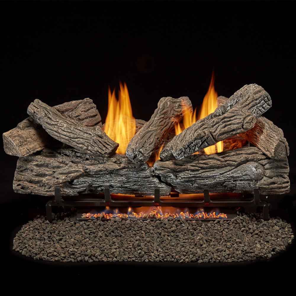 Bluegrass Living 24 In Vent Free Natural Gas Log Set With Remote Control 210131 The Home Depot - 24 In Vent Free Natural Gas Fireplace Logs With Remote