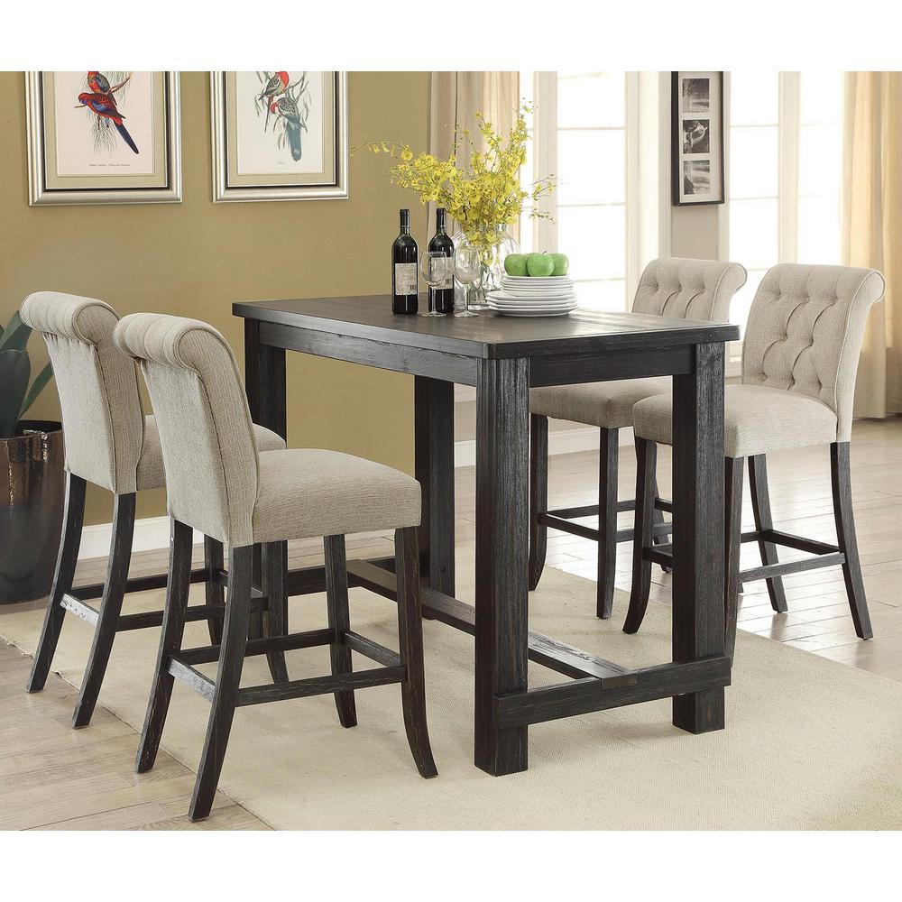 Furniture of America Ullen Antique Black Bar Table-IDF-3324BK-BT - The Home Depot