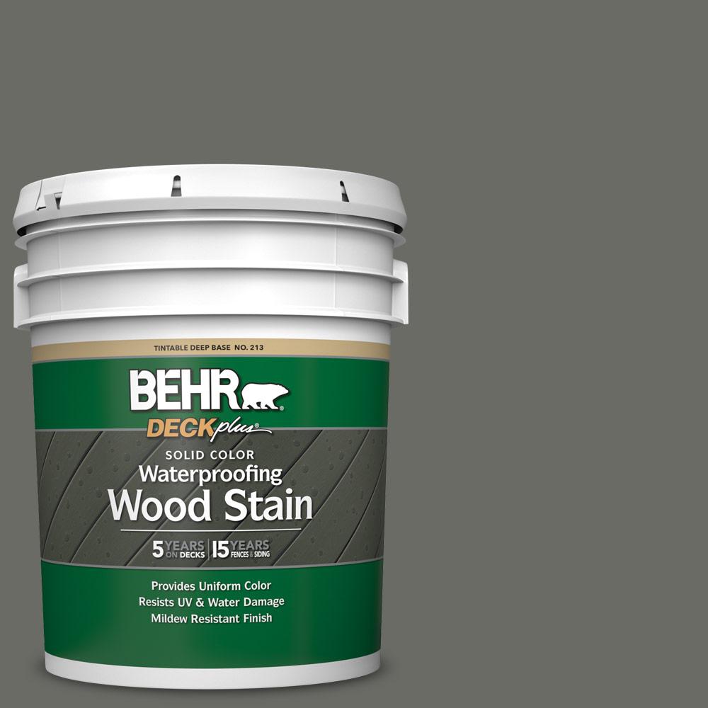 BEHR DECKplus 5 Gal PPU18 18 Mined Coal Solid Waterproofing Exterior   Mined Coal Behr Deckplus Wood Sealers 21305 64 1000 