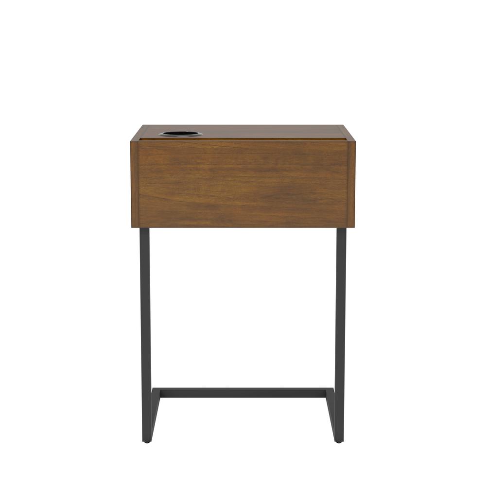 Furniture Of America Evrard Black And Light Walnut Laptop End Table With Cup Holder Idf Ac541 The Home Depot