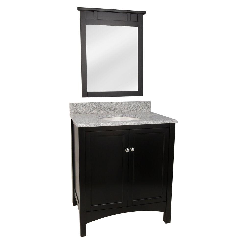 Foremost Haven 31 in. Vanity in Espresso with Granite Vanity Top in