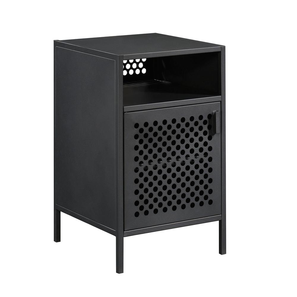 Sauder Boulevard Cafe 1 Door Black Nightstand 423268 The Home Depot