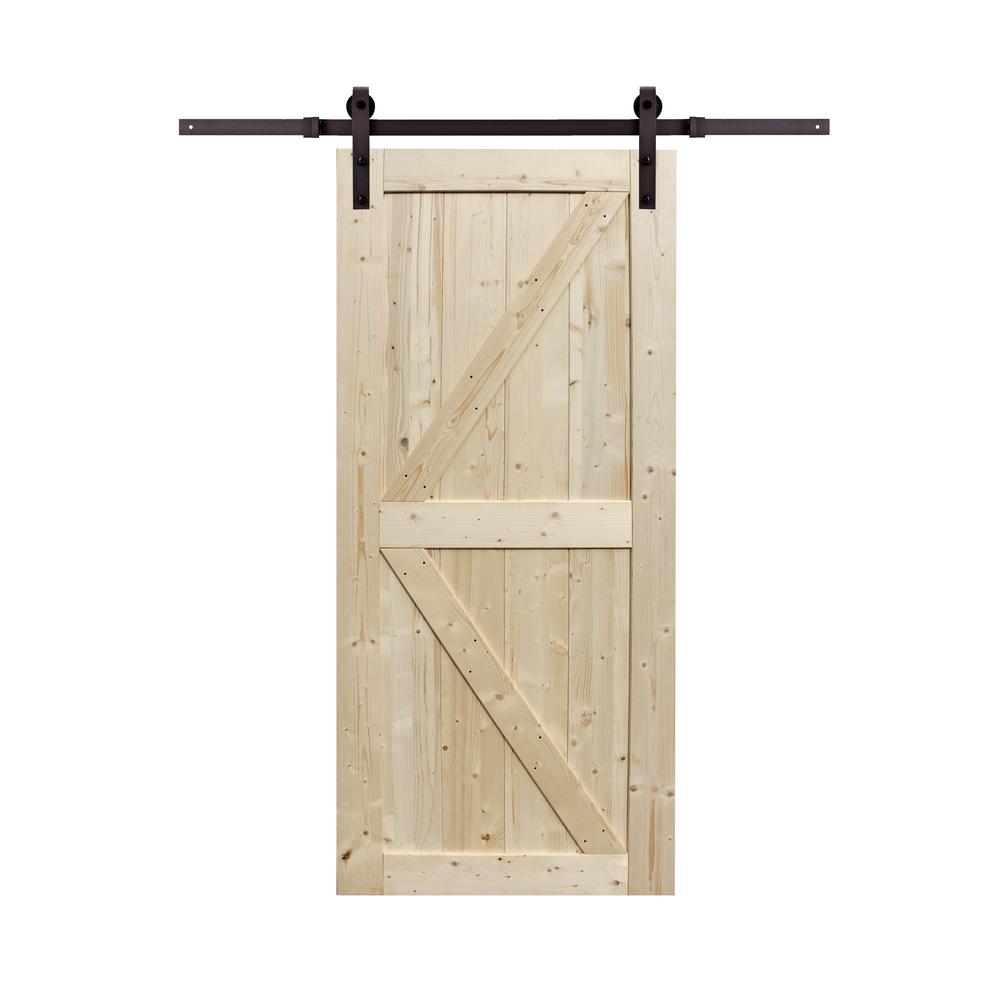 Northbeam 36 In X 84 In Spruce Wood Unfinished Sliding Barn Door