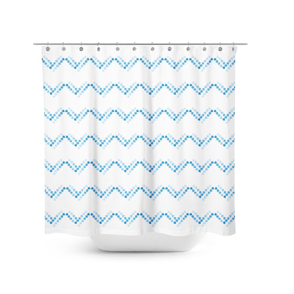 Best Home Fashion Blue Dot 72 In Chevron Shower Curtain Best Home Fashion Blue Dot 72 In Chevron Shower Curtain