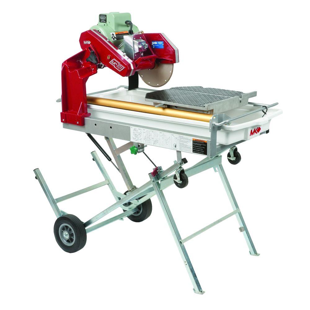 MK Diamond MK-101 PRO-24 10 in. Tile Saw with Stand and Wheels-153243