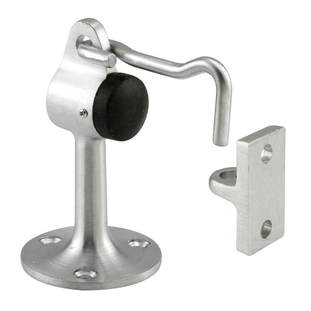 PrimeLine 21/8 in. Brushed Chrome Plated Brass Door Floor Stop with