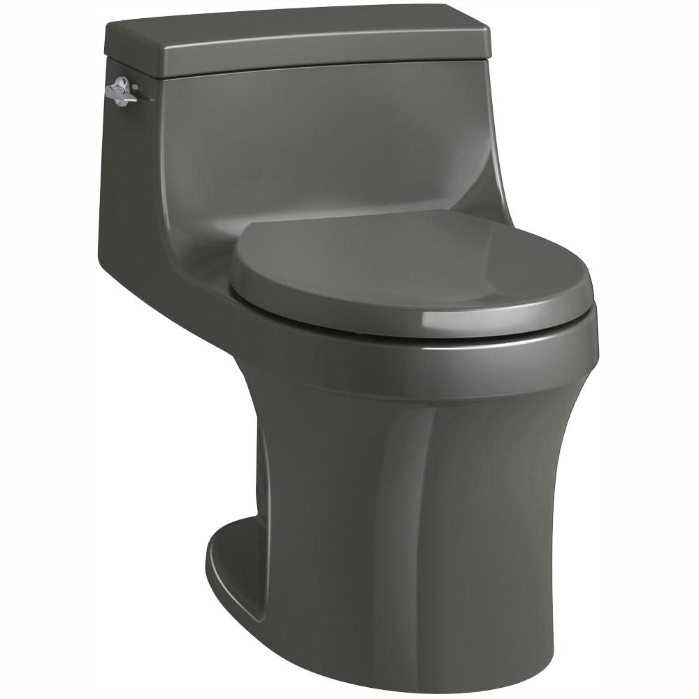 KOHLER San Souci 1-piece 1.28 GPF Single Flush Round Toilet in Thunder ...