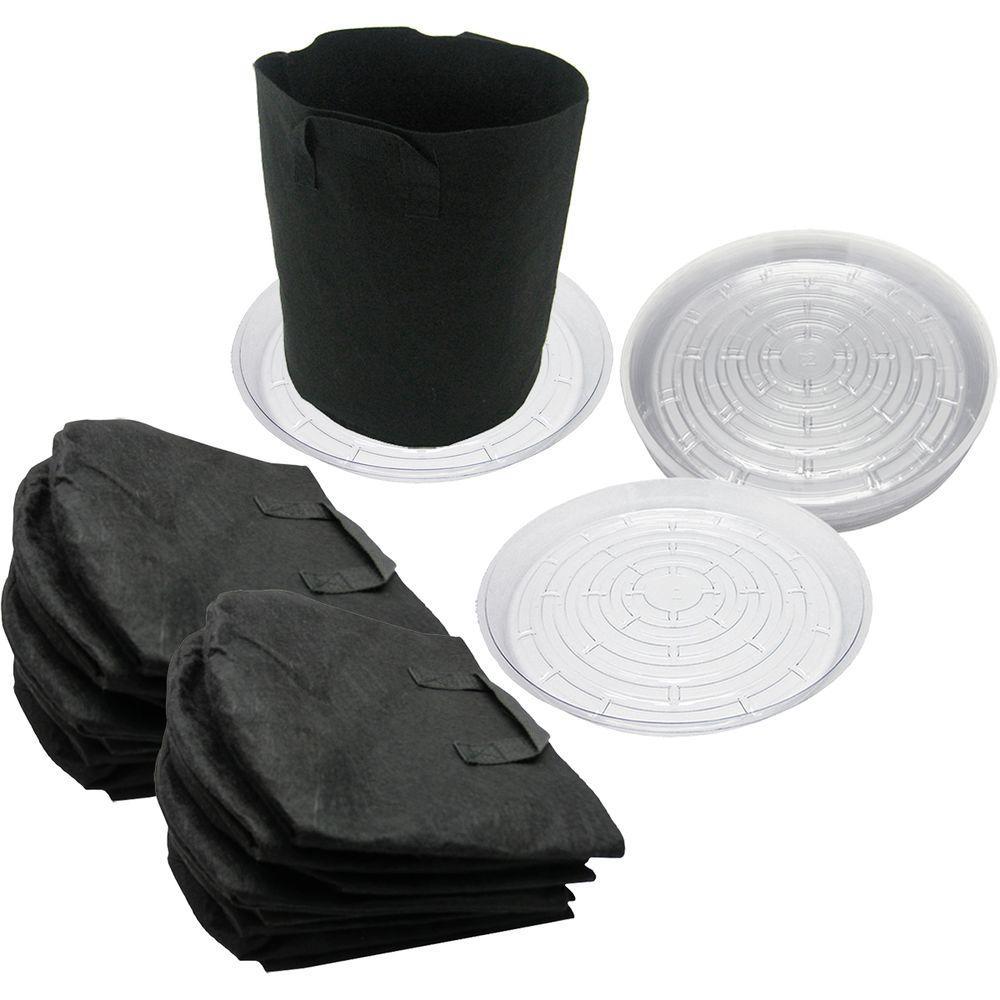 Hydroponics Organic 2 Gal Nursery Pots 10 Pack Vhpp200 The Fabric Pots With Saucers 10 Pack