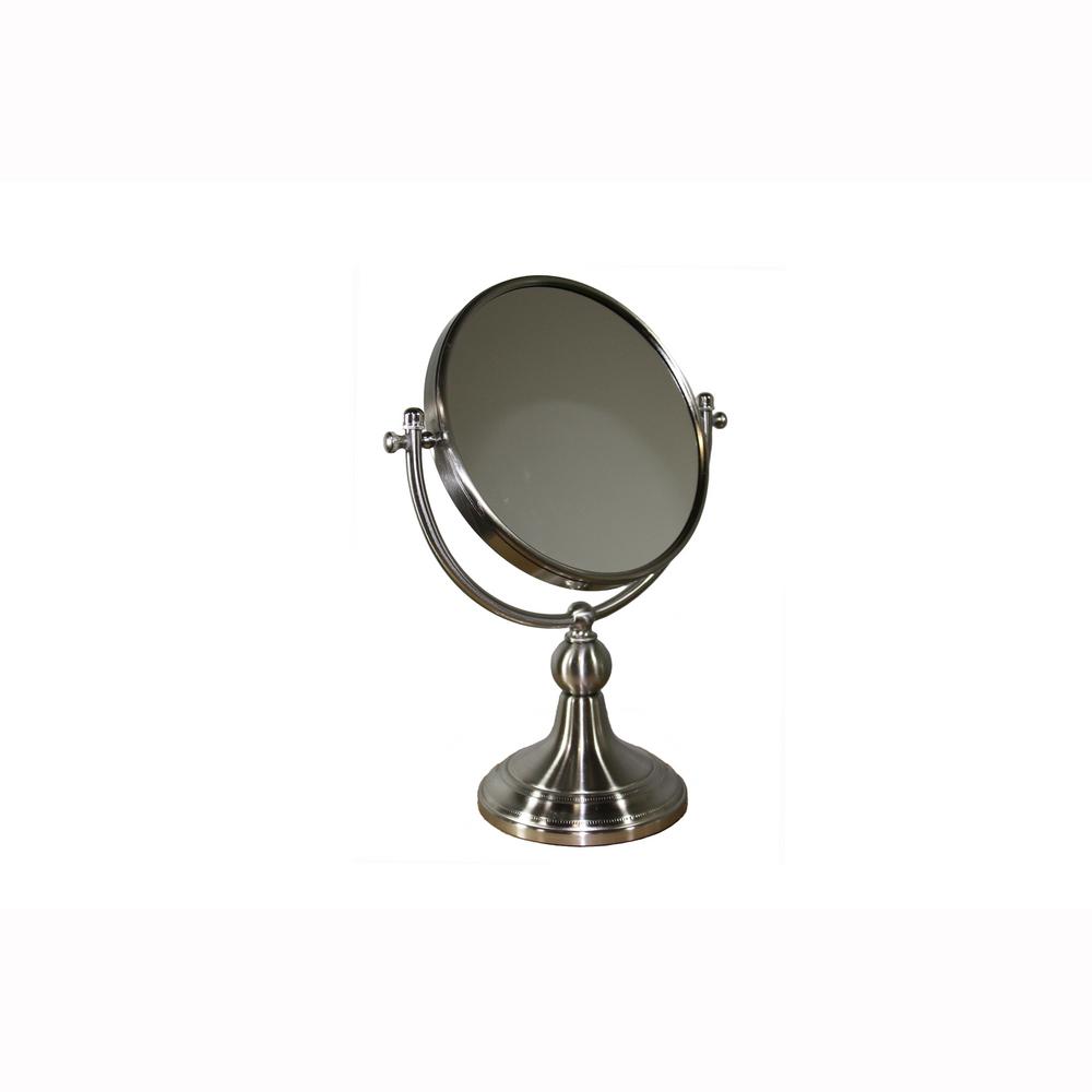 Ore International 5 In X 14 Free Standing Round X3 Magnify Makeup Mirror