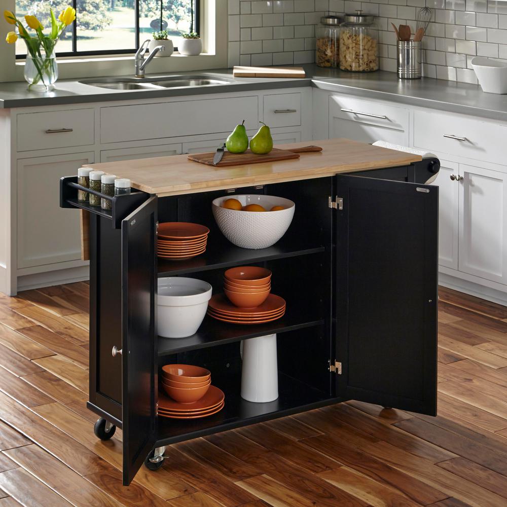 Dolly Madison Liberty Black Kitchen Cart-4510-95 - The ...