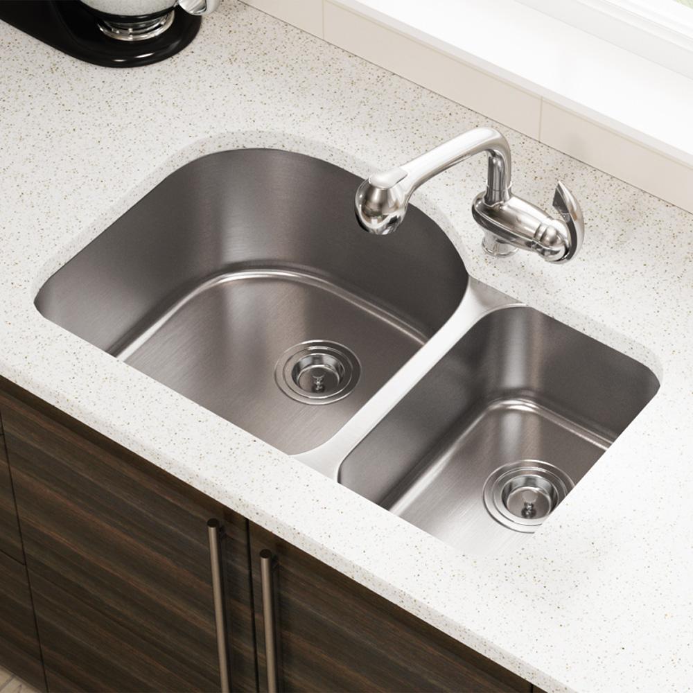 MR Direct Undermount Stainless Steel 20 in. Double Bowl Kitchen  Sink 20L 20   The Home Depot