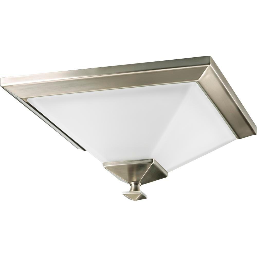 Progress Lighting North Park 1 Light Brushed Nickel Flushmount With Progress Lighting North Park 1 Light Brushed Nickel Flushmount With Etched Gl