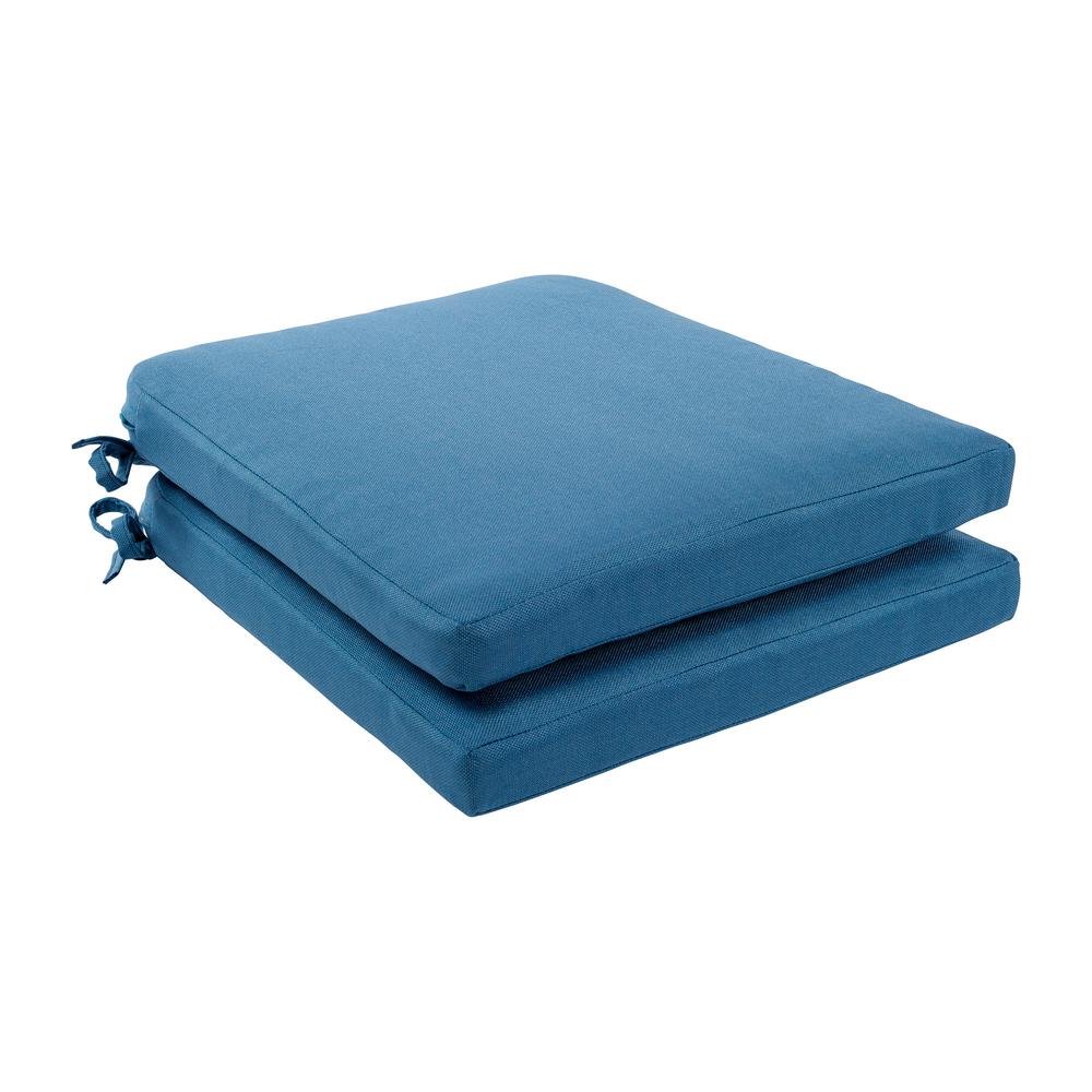 Hampton Bay 18 x 18 Washed Blue Replacement Cushion for the Martha Stewart Living Charlottetown