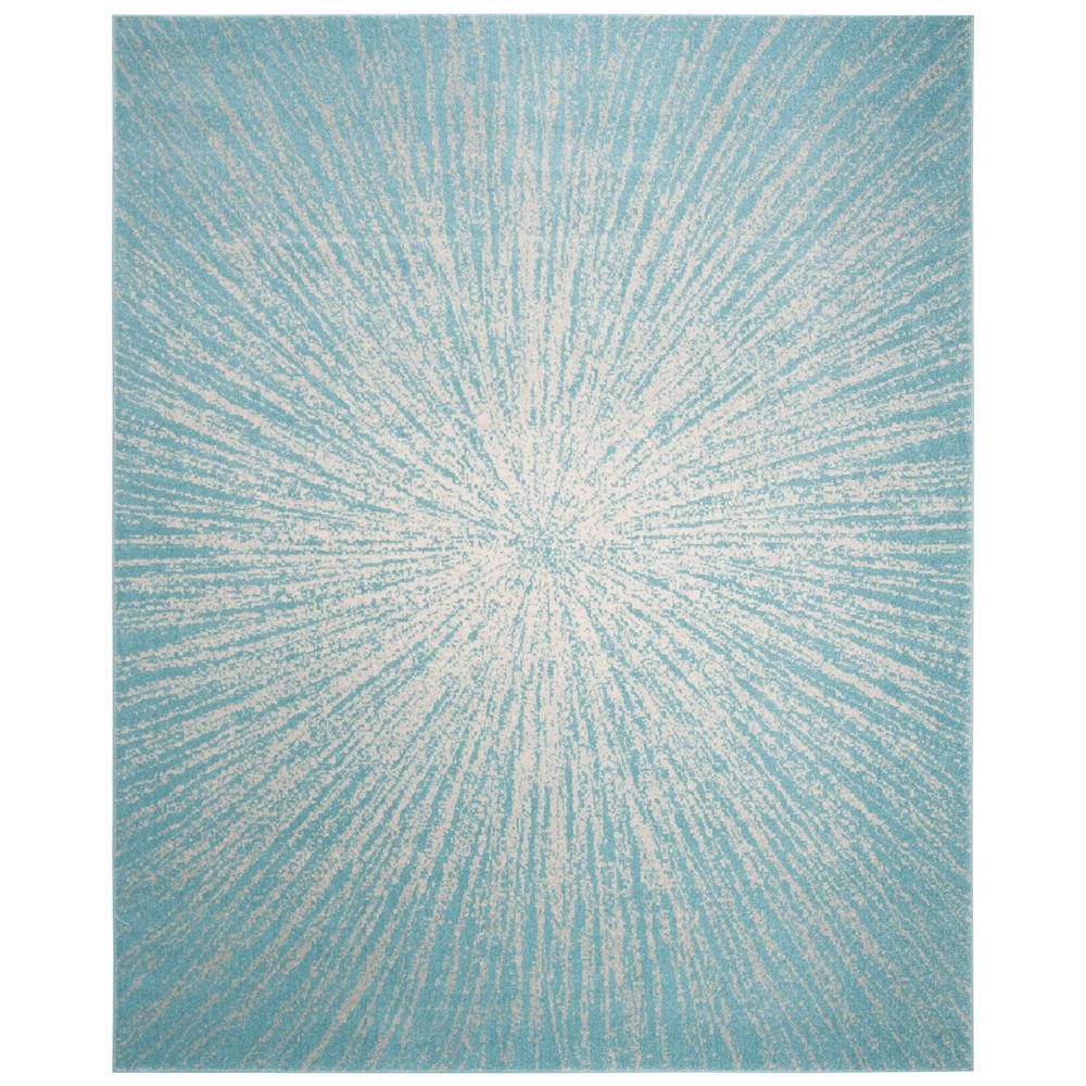 Safavieh Evoke Aqua/Ivory 9 ft. x 12 ft. Geometric Area Rug-EVK228J-9 ...