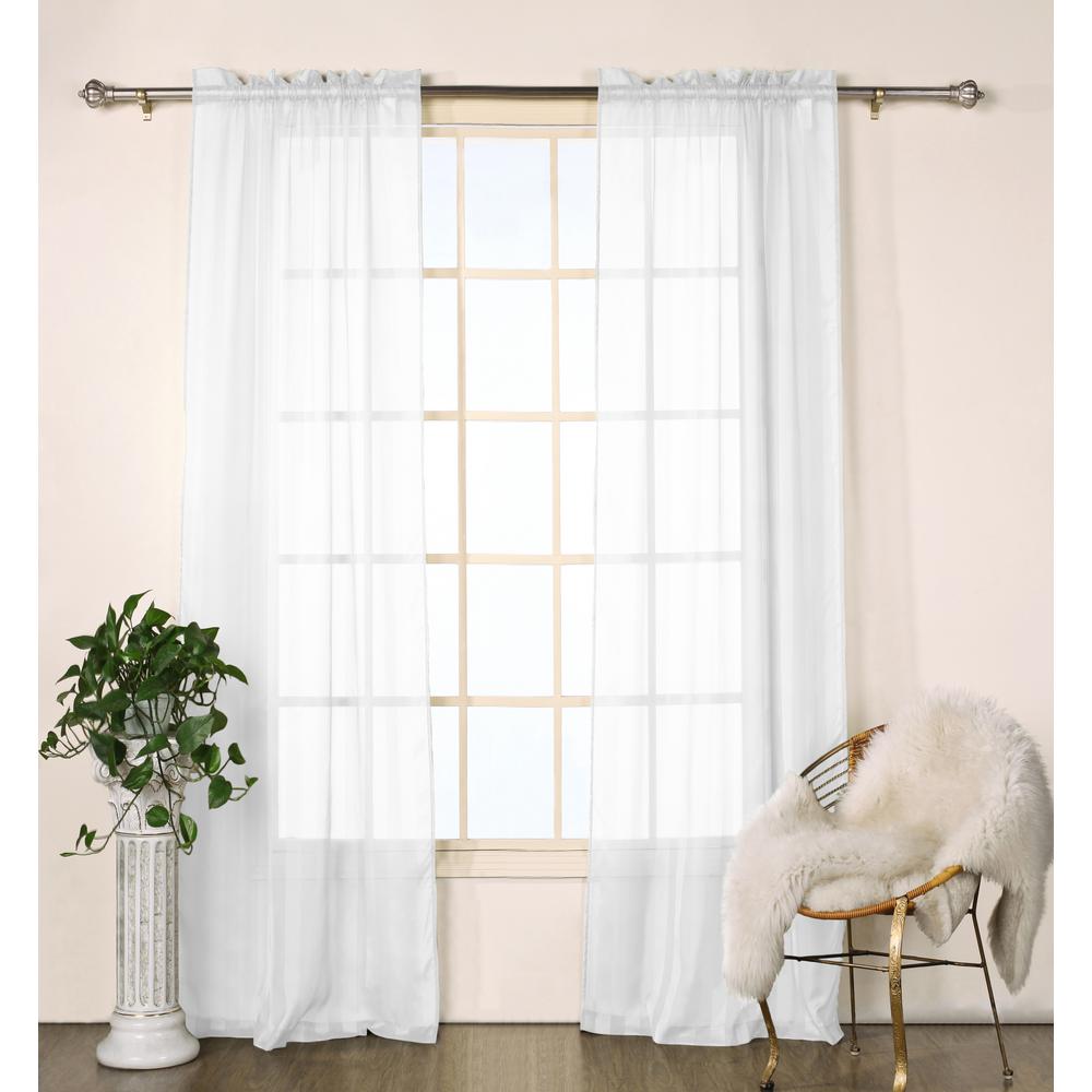 Duck River Chianti Satin White Stripe Rod Pocket Panel Pair 80