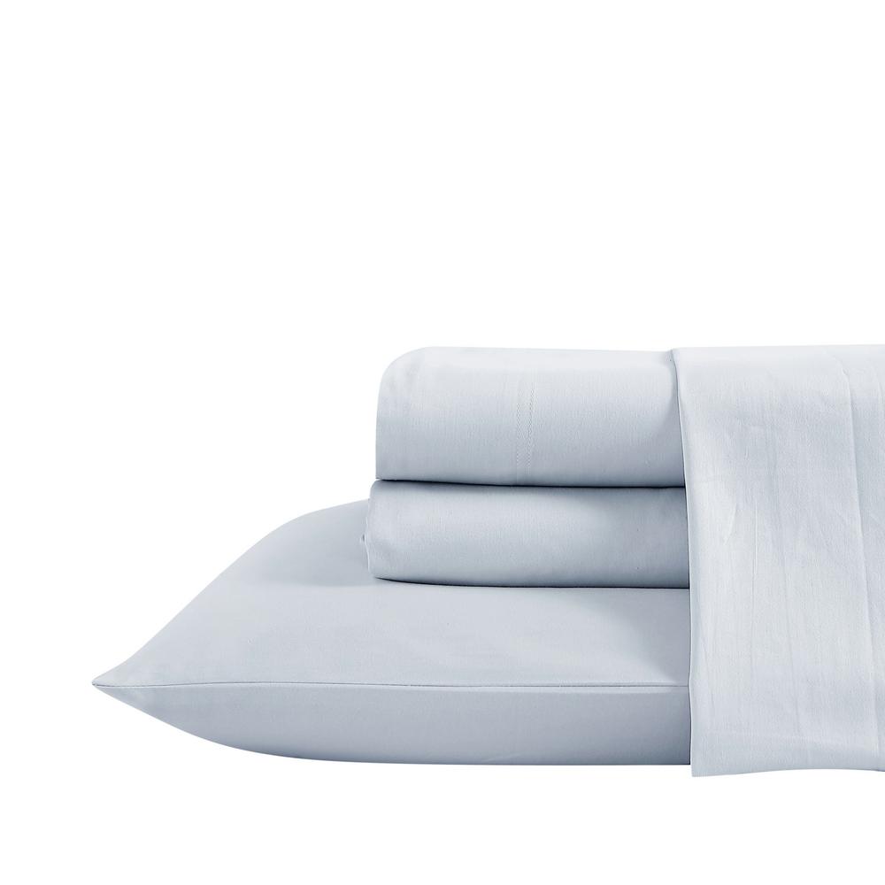 Nautica Oceane Solid 3-Piece Light Blue T300 Cotton Twin/Twin XL Sheet