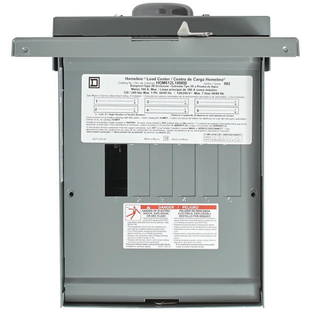 Square D By Schneider Electric Hom612l100scp Homeline 100 Amp 6 Space 12 Circuit Indoor Surface Mount Main Lugs Load Center With Cover Four Rack Circuit Breaker Panels Bonsaipaisajismo Electrical