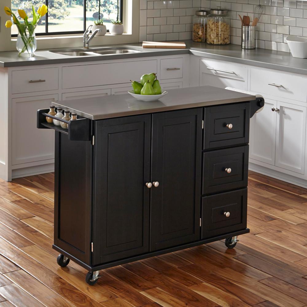 Home Styles Liberty Black Kitchen Cart 4513 95 The Depot Home Styles Liberty Black Kitchen Cart