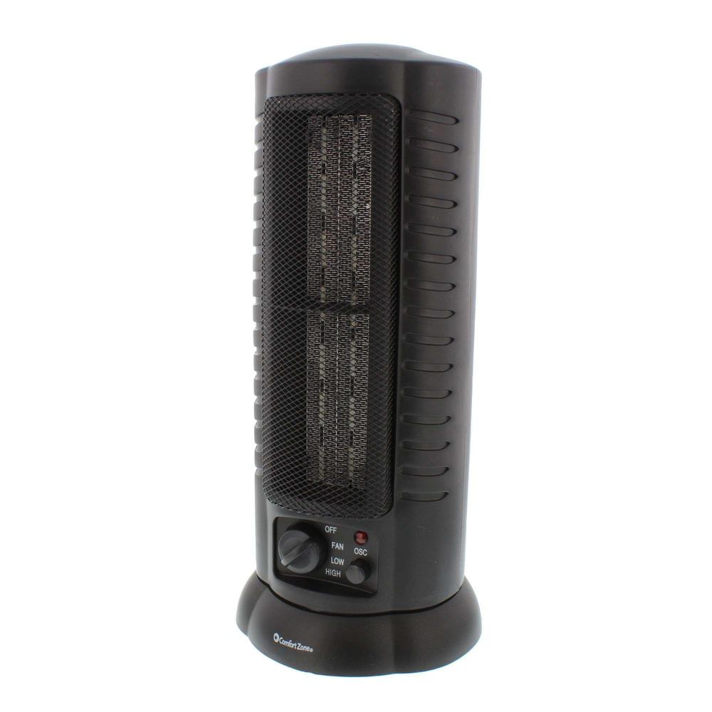 Comfort Zone 1 500 Watt Oscillating Ceramic Tower Heater With