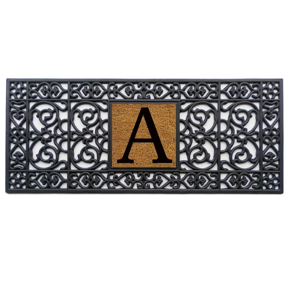 Calloway Mills Rubber Monogram Outdoor Doormat 17" x 41" (Letter A)