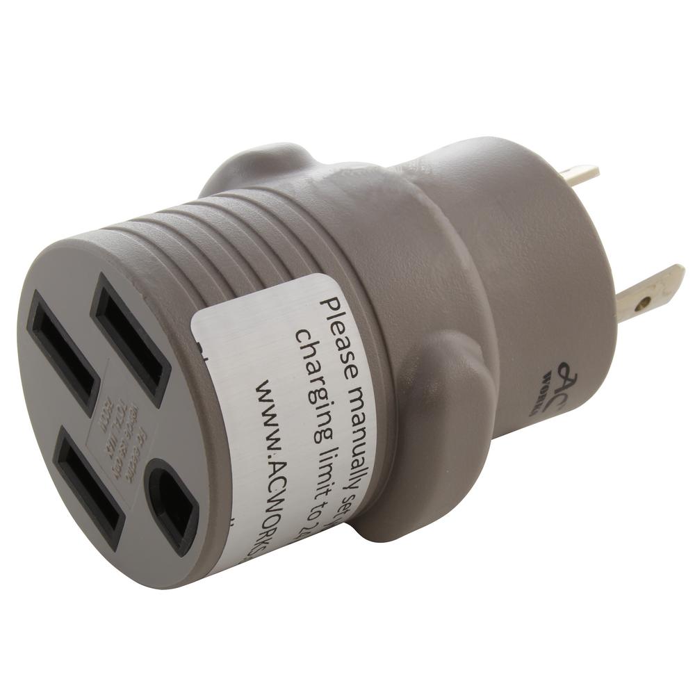 AC WORKS Electric Vehicle Charging Adapter for Tesla Use (30 Amp 250Volt L630 Locking Plug to