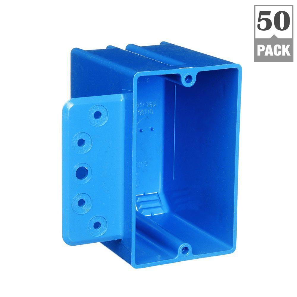 Carlon 1-Gang 18 Cu. In. Blue PVC New Work Electrical Switch And Outlet ...