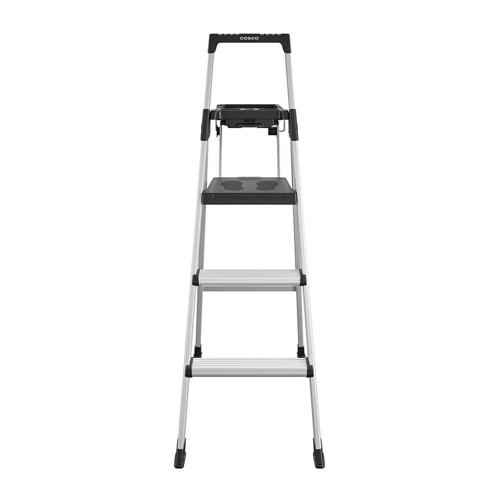 Cosco 9 ft. Reach Aluminum Platform Step Ladder with a 225 lb. Load