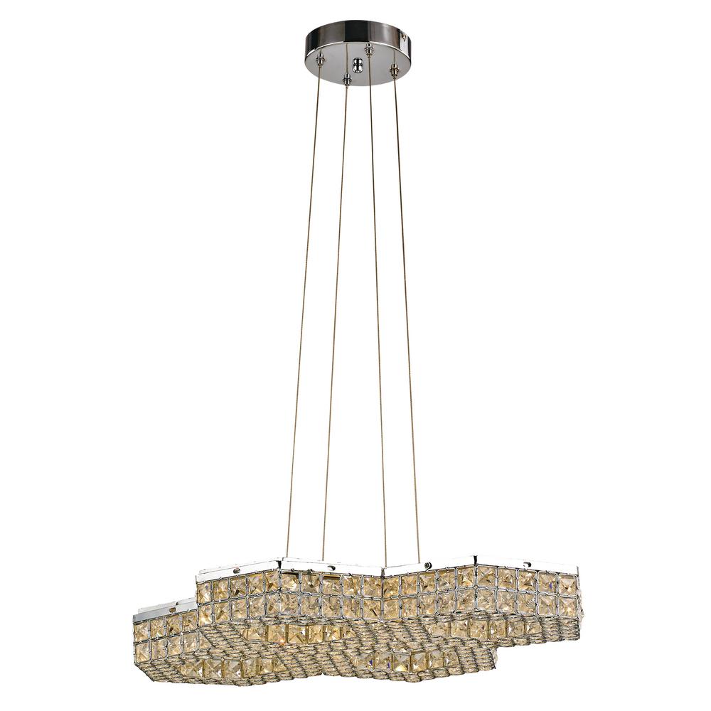 Bel Air Lighting Venue 24 Watt Polished Chrome Pendant With Crystal Bel Air Lighting Venue 24 Watt Polished Chrome Pendant With Crystal Squares