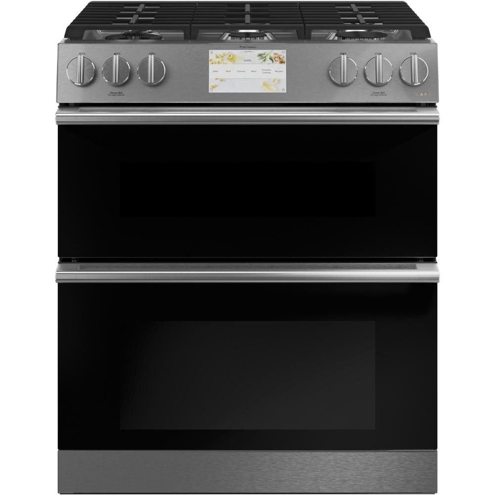 Cafe 30 in. 7.0 cu. ft. SlideIn Double Oven Duel Fuel Range with Self