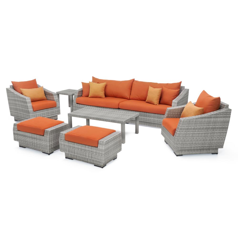 Rst Brands Cannes 8 Piece All Weather Wicker Patio Sofa And Club Rst Brands Cannes 8 Piece All Weather Wicker Patio Sofa And Club Chair Seating