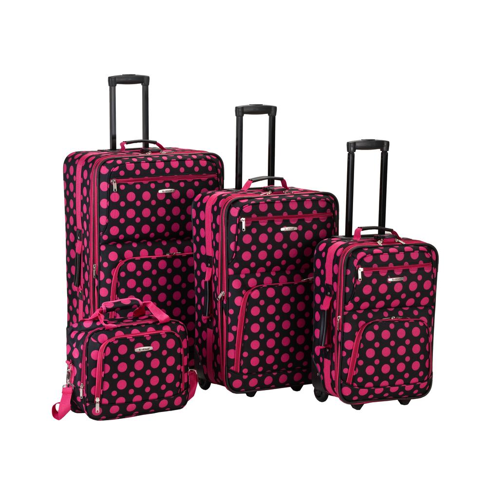 black and pink suitcase