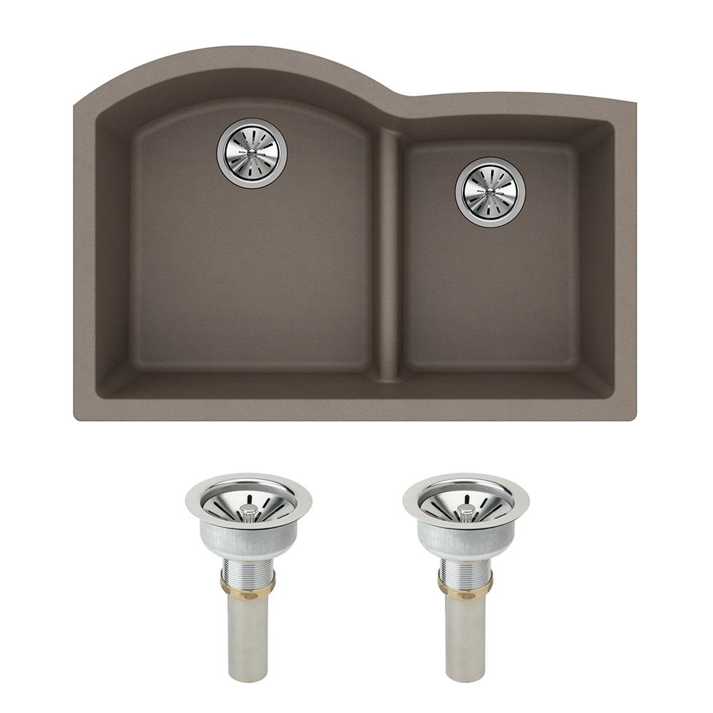 Elkay Quartz Classic Undermount Composite 33 in. Double Bowl Kitchen