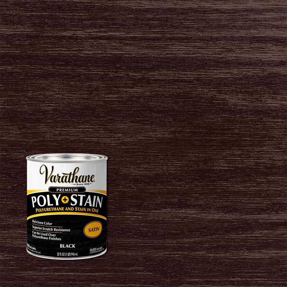 Varathane 1 Qt Black Satin Water Based Interior Wood Stain And