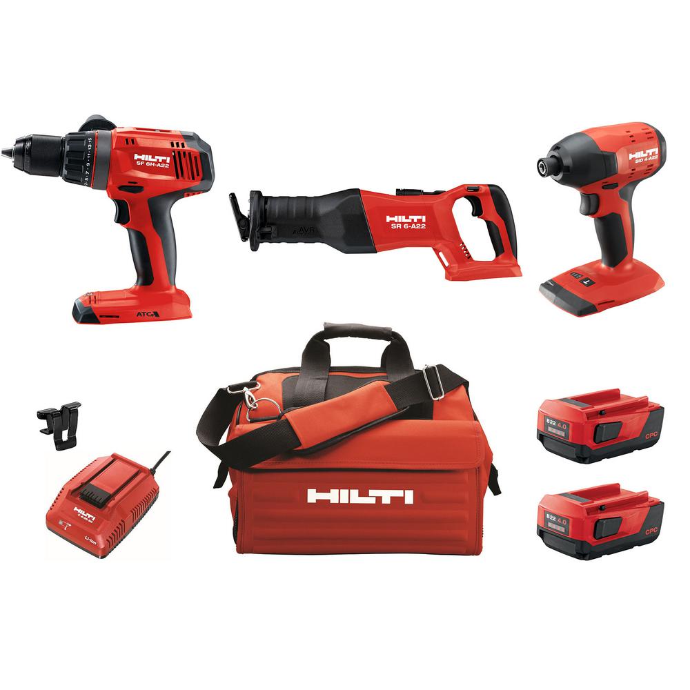 Hilti 22Volt LithiumIon Keyless Chuck Cordless Hammer Drill Driver