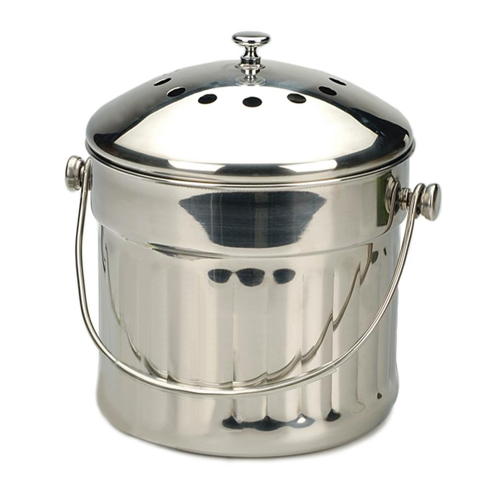 RSVP International 1 5 Gal Endurance Extra Large Compost Pail PAIL XL   Stainless Steel Rsvp International Pull Out Trash Cans Pail Xl 64 600 