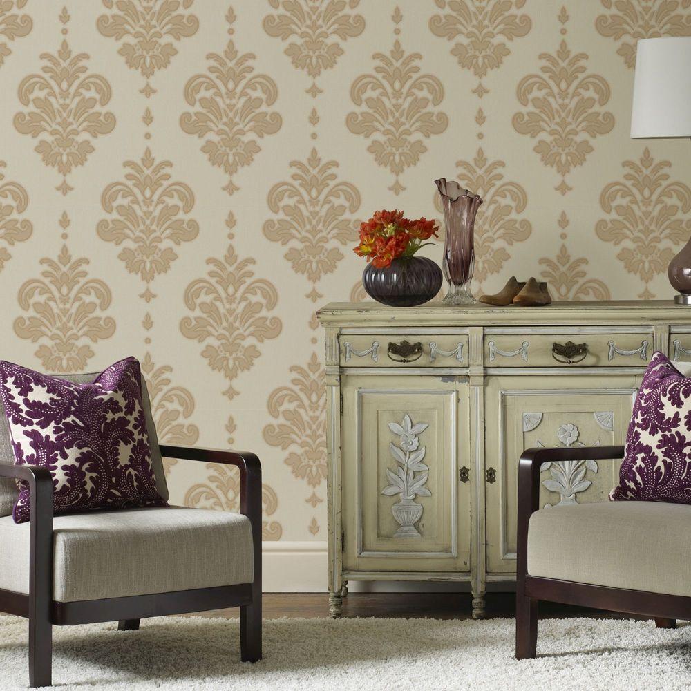 Graham & Brown Gold and Neutral Olana Wallpaper-20-934 - The Home Depot