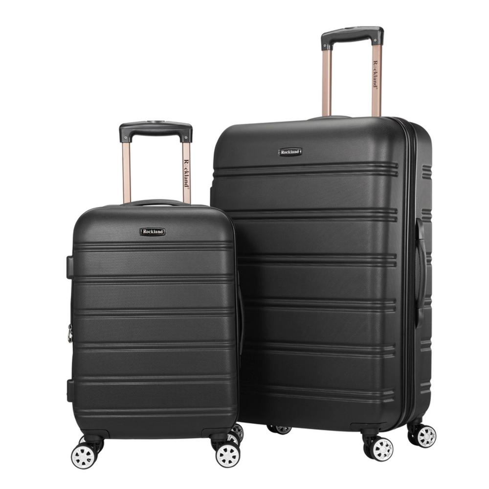 rockland melbourne 2 piece hardside spinner luggage set