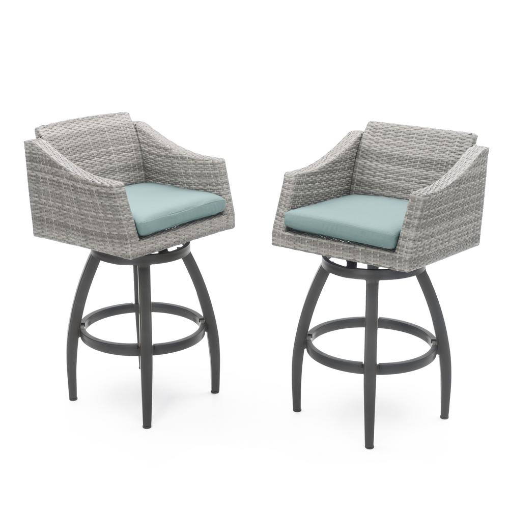 RST Brands Cannes All-Weather Wicker Motion Patio Bar Stool with Spa