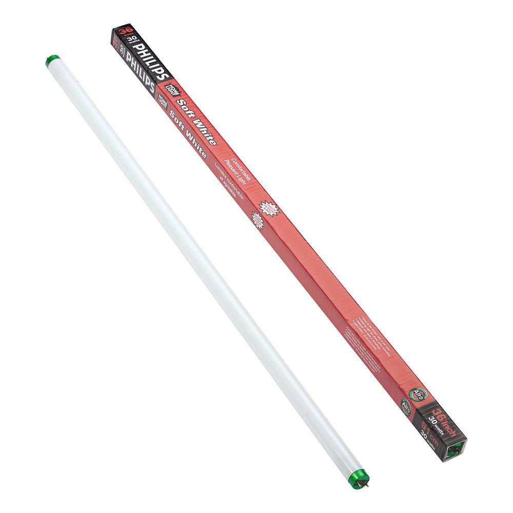 Philips 30 Watt 3 Ft Linear T8 Fluorescent Light Bulb Soft White Linear T8 Fluorescent Light Bulb Soft White 3000k