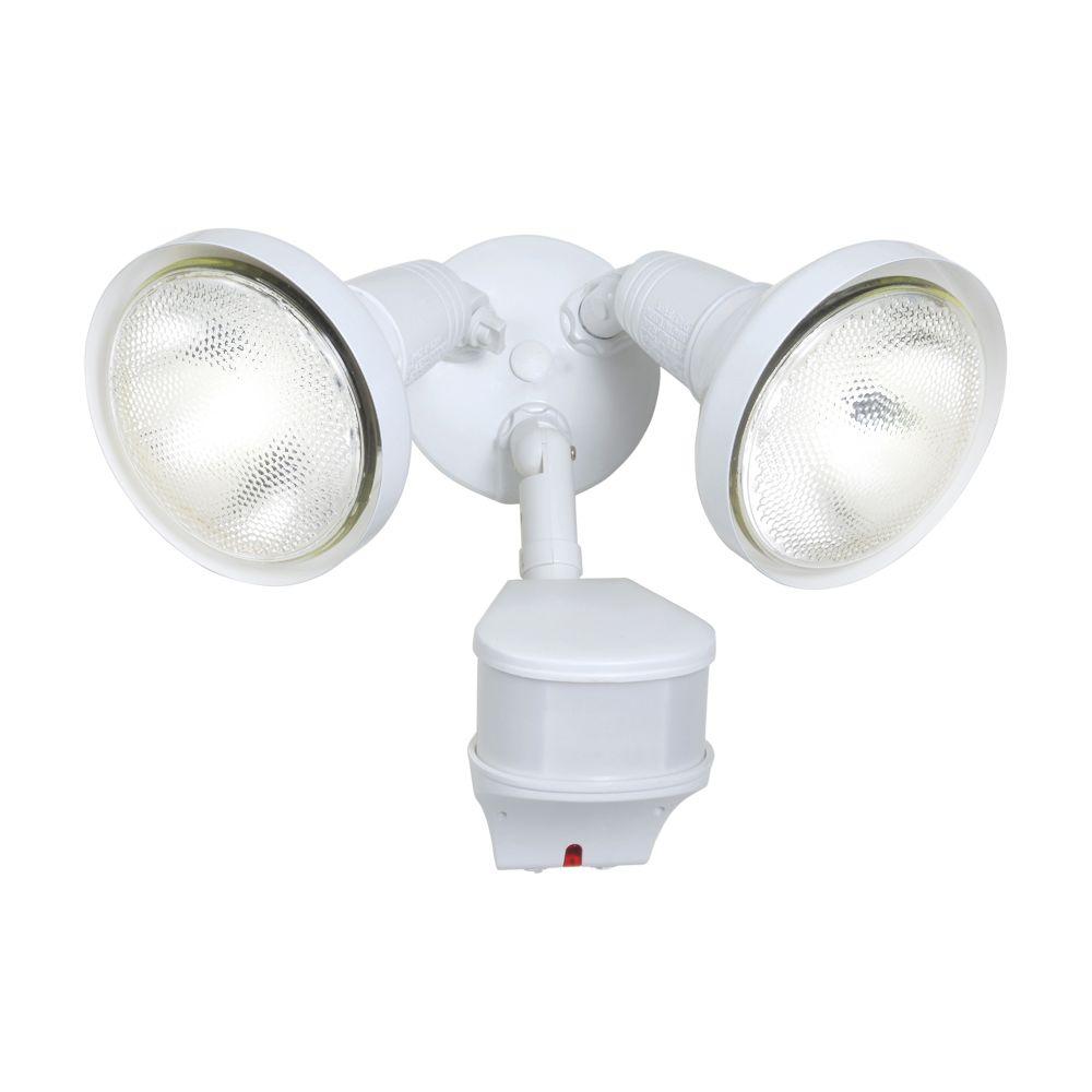 Timer No Bulbs Included Floodlights Outdoor Security Lighting 270 Degree Outdoor White Motion Activated Sensor Security Flood Light With Precision Plus Doppler Radar