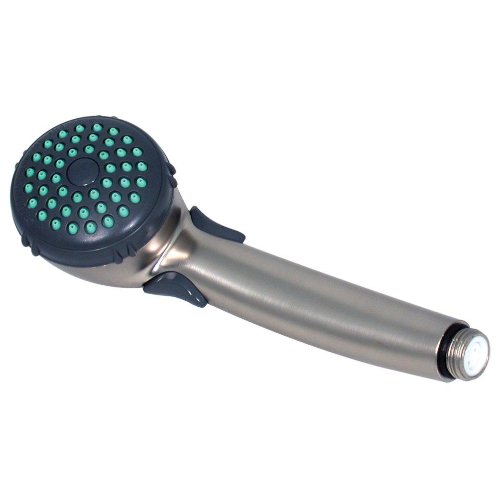 60 In Vinyl Single Function Handheld Shower Kit With Trickle Shut Off Brushed Nickel
