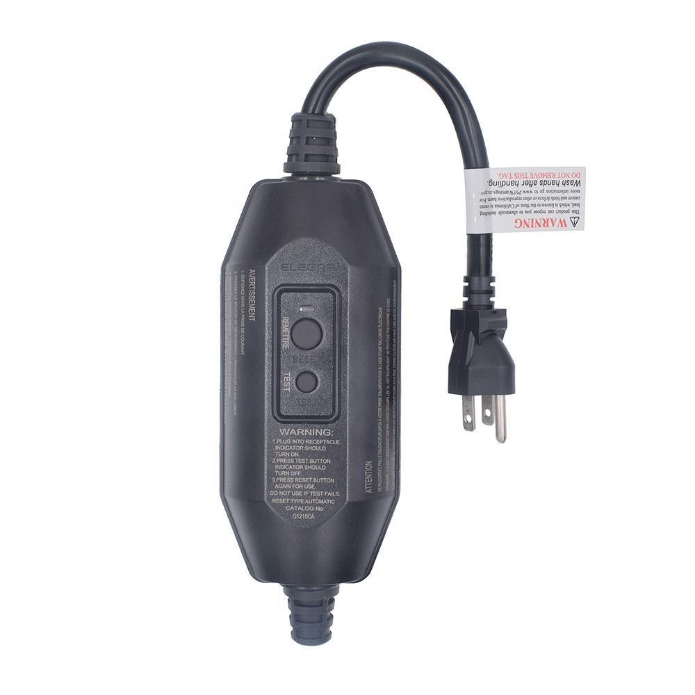 ELEGRP 1.65 in. 15 Amp Auto Reset 3 Prong GFCI Replacement Right Angle