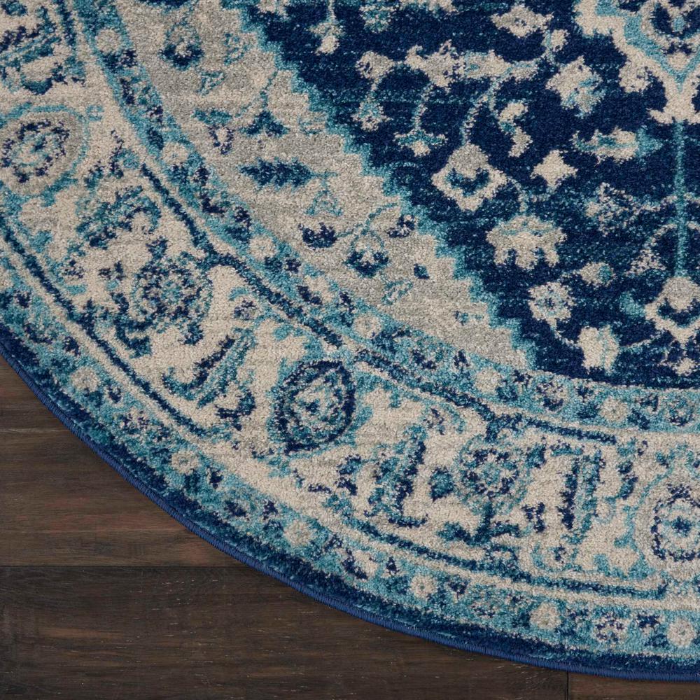 Nourison Tranquil Tra06 Navy Blue And White 5 Ft Round Persian - Navy Blue Turquoise And White Rug Nourison Tranquil Tra06 Navy Blue And White 5 Ft Round Persian - Navy Blue Turquoise And White Rug