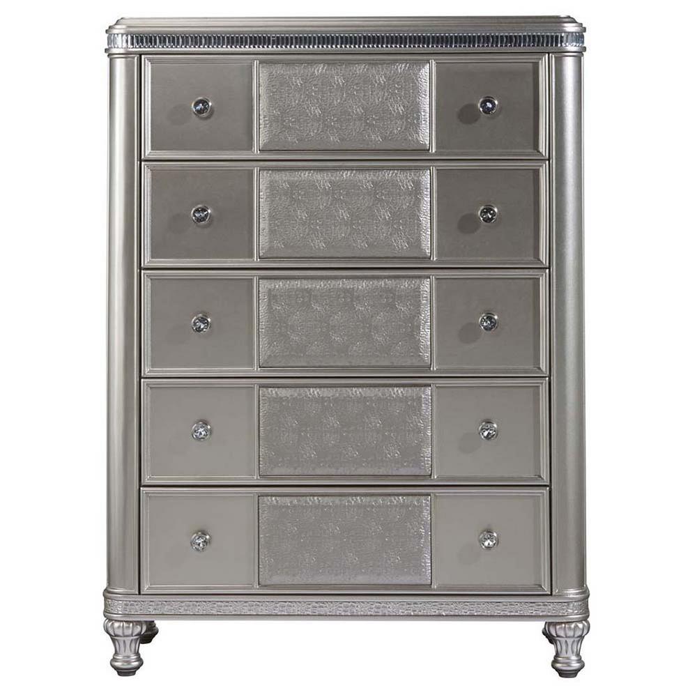 Steve Silver Midtown 5-Drawer Modern Silver Chest-RE306SS-130 - The ...