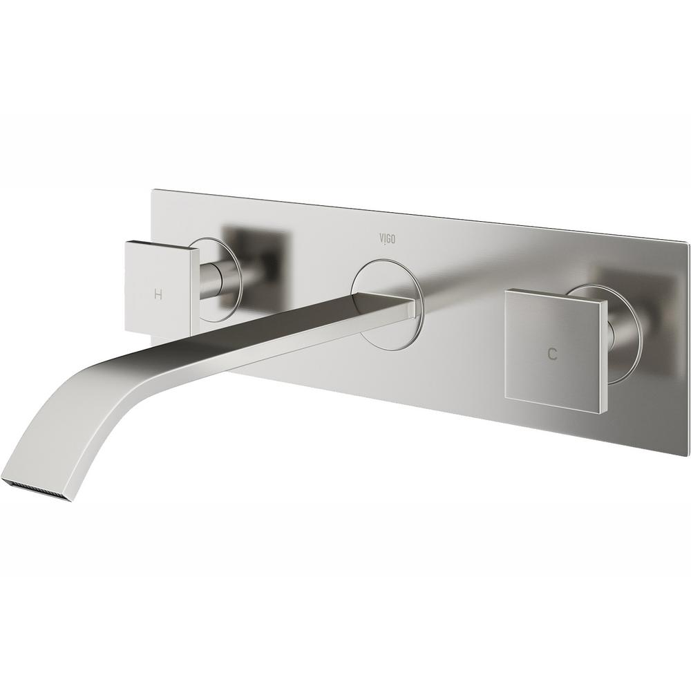 VIGO Titus 2-Handle Wall-Mount Vessel Bathroom Faucet in Brushed Nickel was $134.9 now $107.9 (20.0% off)