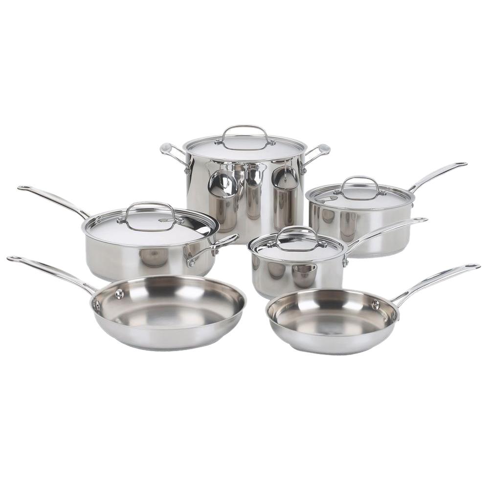 Cuisinart Chef's Classic 10-Piece Stainless Steel Cookware Set with Cuisinart Stainless Steel Pot Set